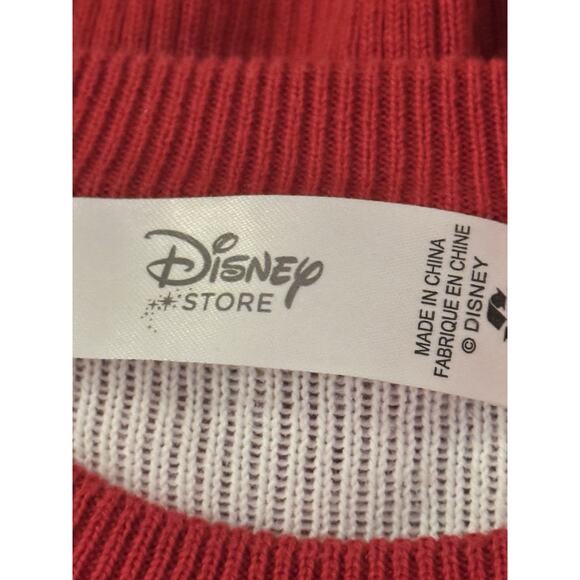 Disney Mickey Mouse Minnie Red Christmas Mistletoe Sweater Size Medium Women's M - Picture 2 of 8